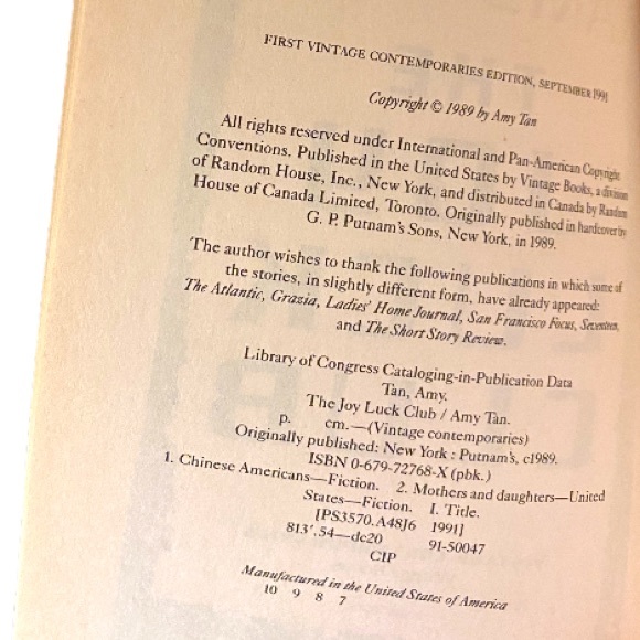 The Joy Luck Club novel by Amy Tan - Picture 3 of 4